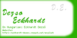 dezso eckhardt business card